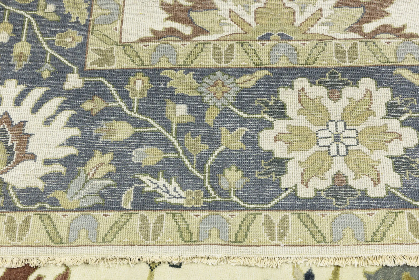 10X10 Ft Square Handmade Cream Floral Chobi