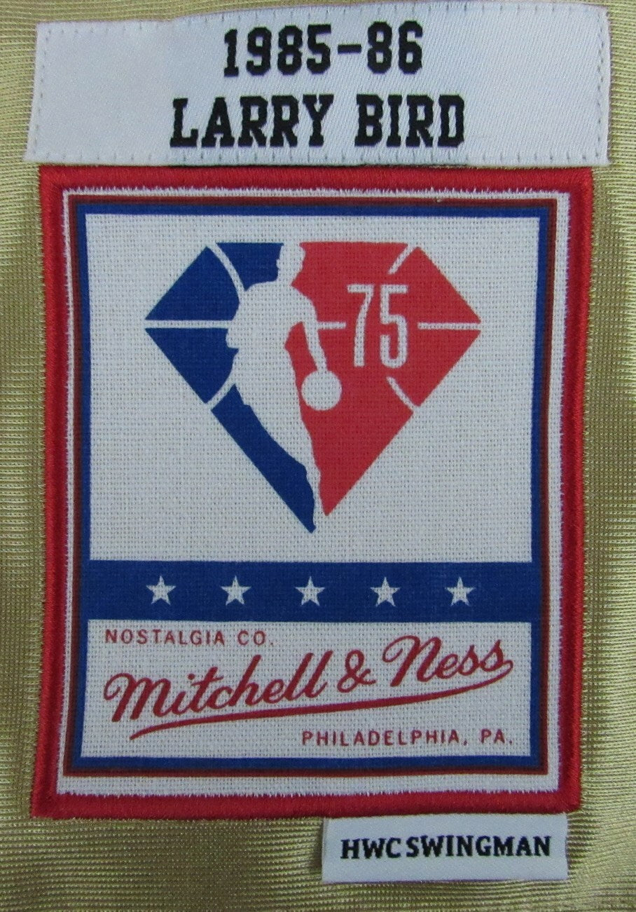 Larry Bird Autographed Gold Mitchell & Ness