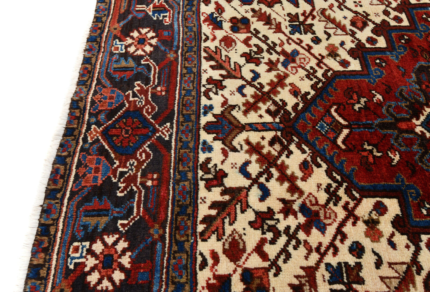 Red Serapi Oriental Rug Large Vintage Geometric