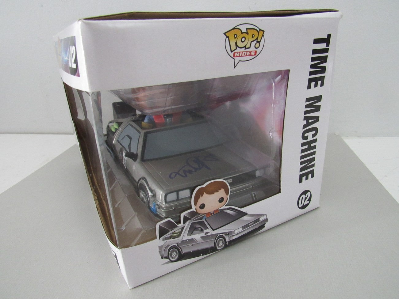 Michael J Fox Signed Back To Future Pop! Rides Time Machine #02 Bas 162925