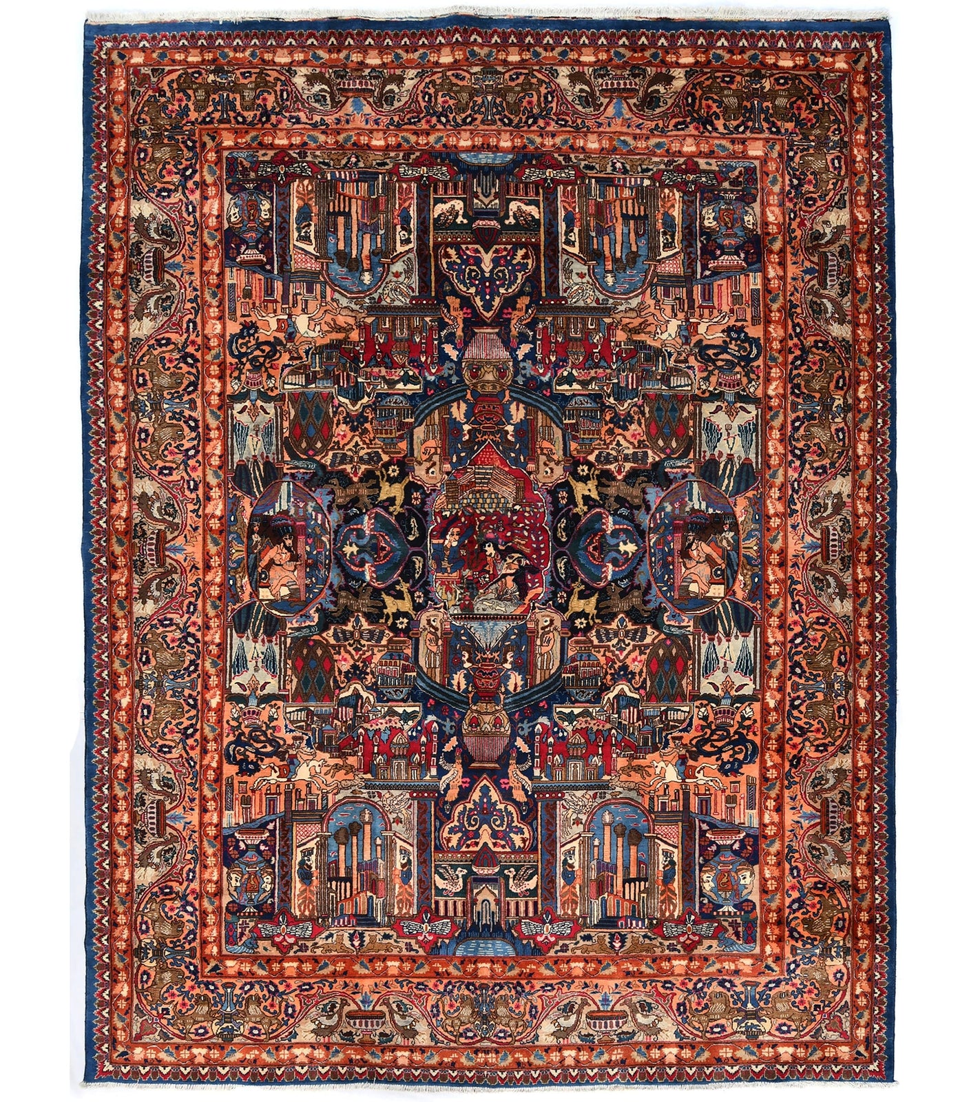 One-Of-A-Kind Semi-Antique Oriental Rug Navy Blue