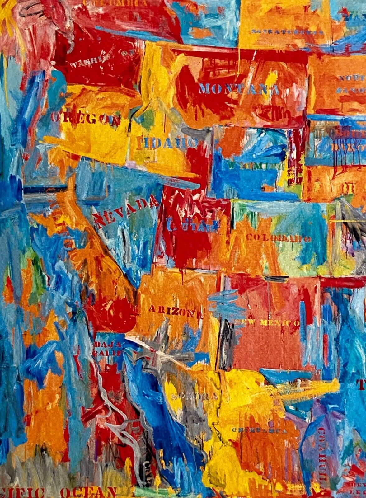 Jasper Johns ' Map ' Lithograph Coa Numbered Hand