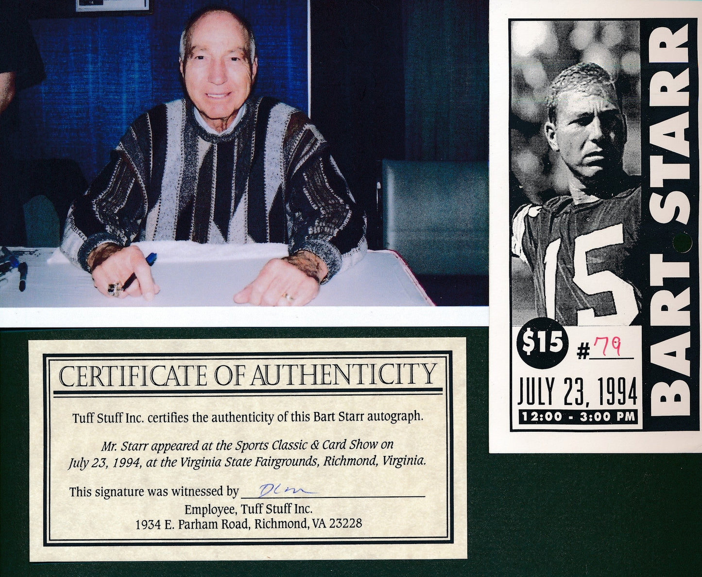 Bart Starr Hof Packers Signed/Inscr 1994 Goal
