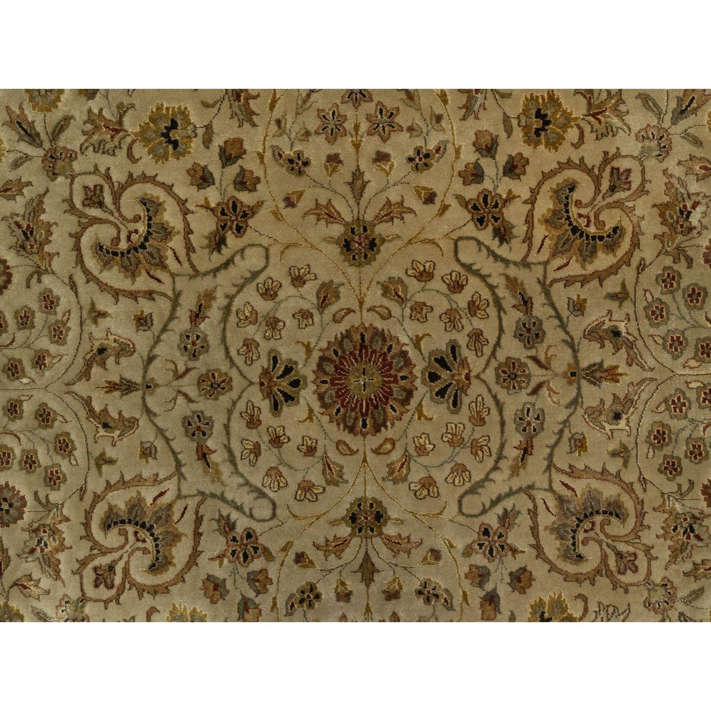 8'X10' Brown Kishoon Design New Zealand Wool With Silk Hand Knotted Rug
