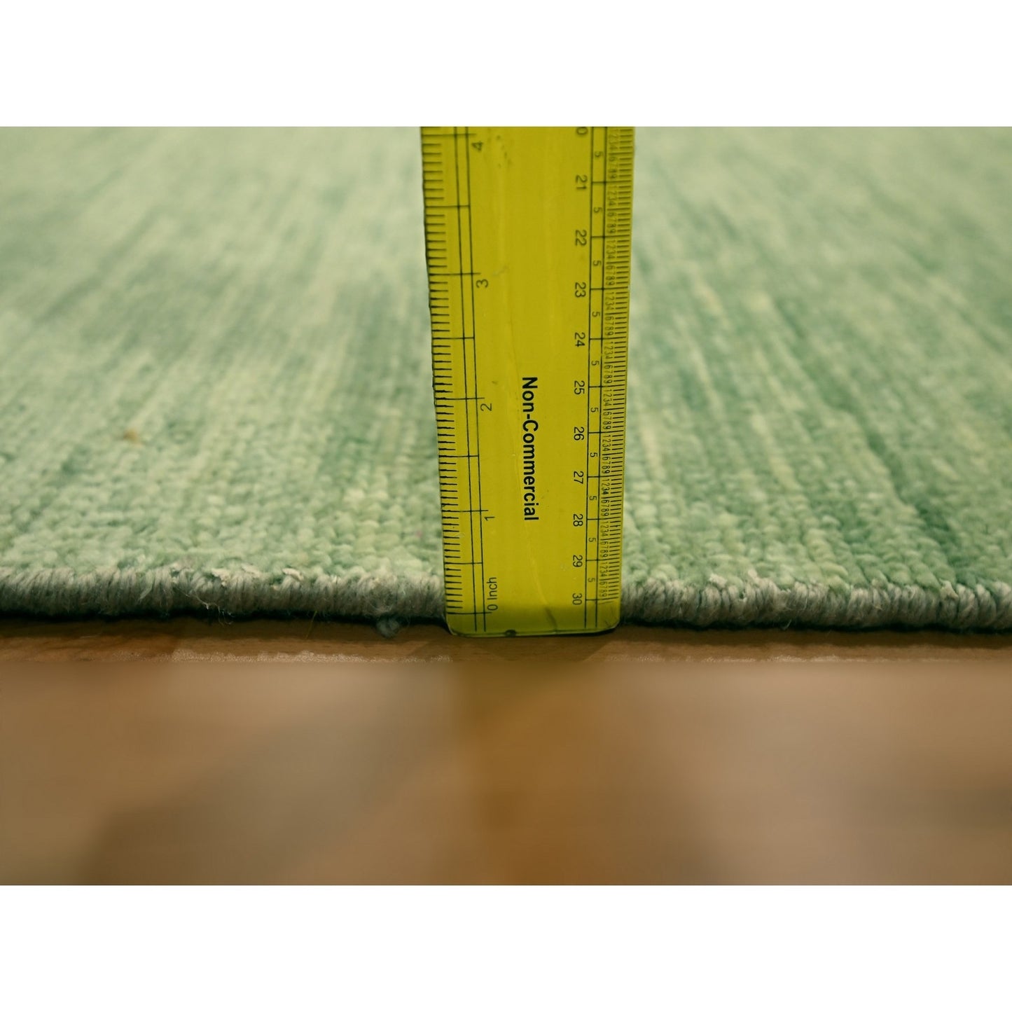 9'4"X12'4" Mist Green Modern Plain Design Pure Wool Hand Knotted Rug