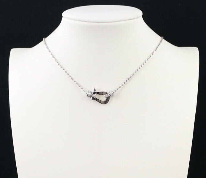 Fred Necklace Force 10 Diamond Half Medium 18K 750 White Gold