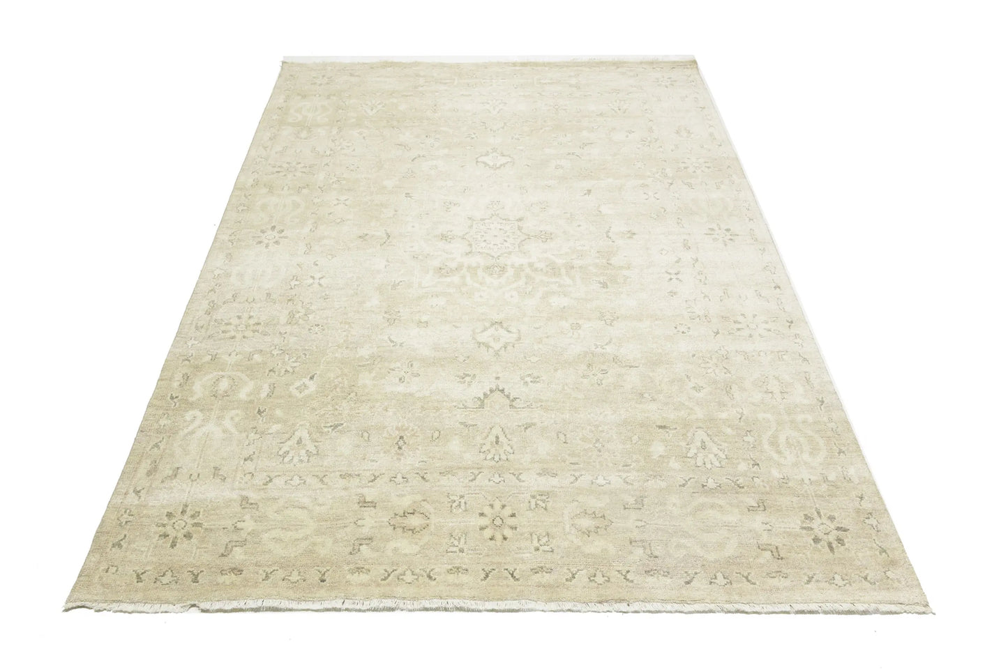 Transitional Oriental Rug Muted Floral Design