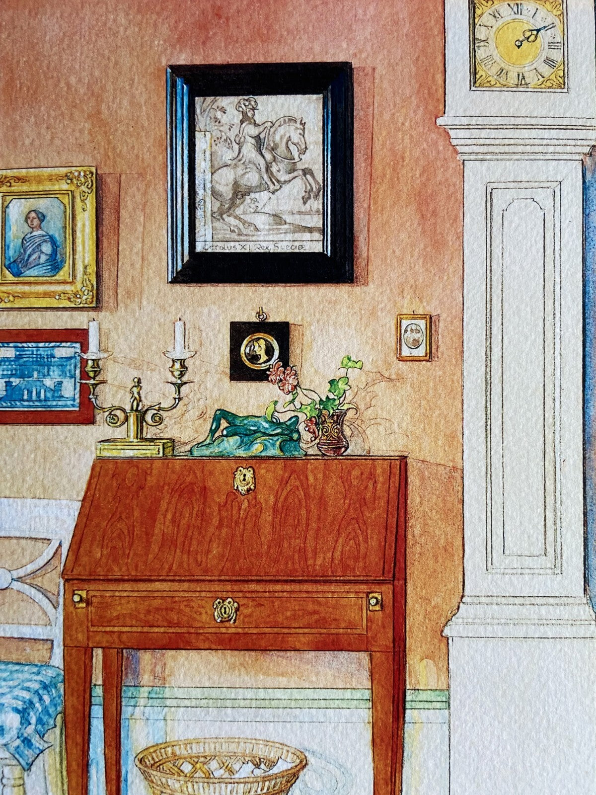 Carl Larsson Lithograph Coa Numbered A Hand