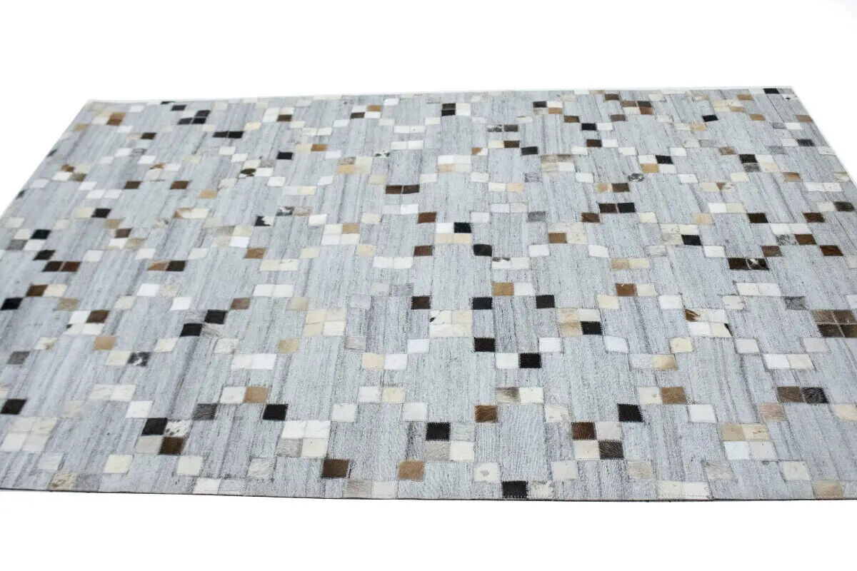 Handcrafted Cowhide Patchwork Rug New