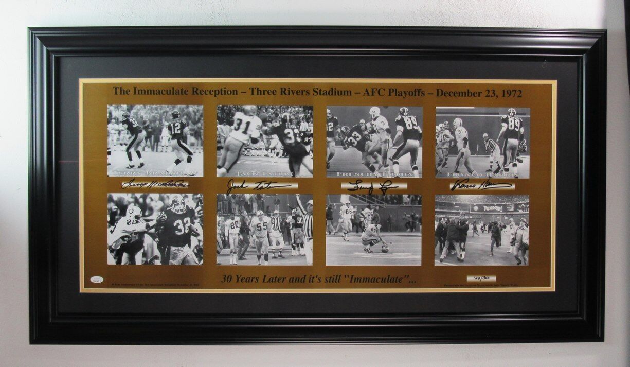 "The Immaculate Reception" 4 X Signed Franco