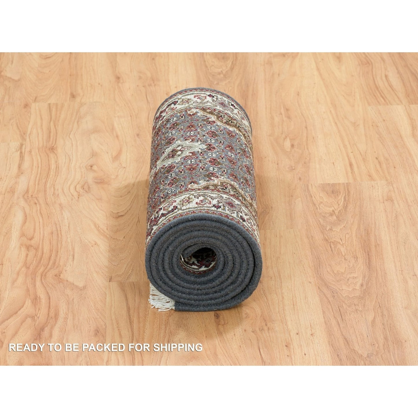 2'X8'5" Gray Tebraz Mahi 175 Kpsi Wool Hand Knotted Runner Rug