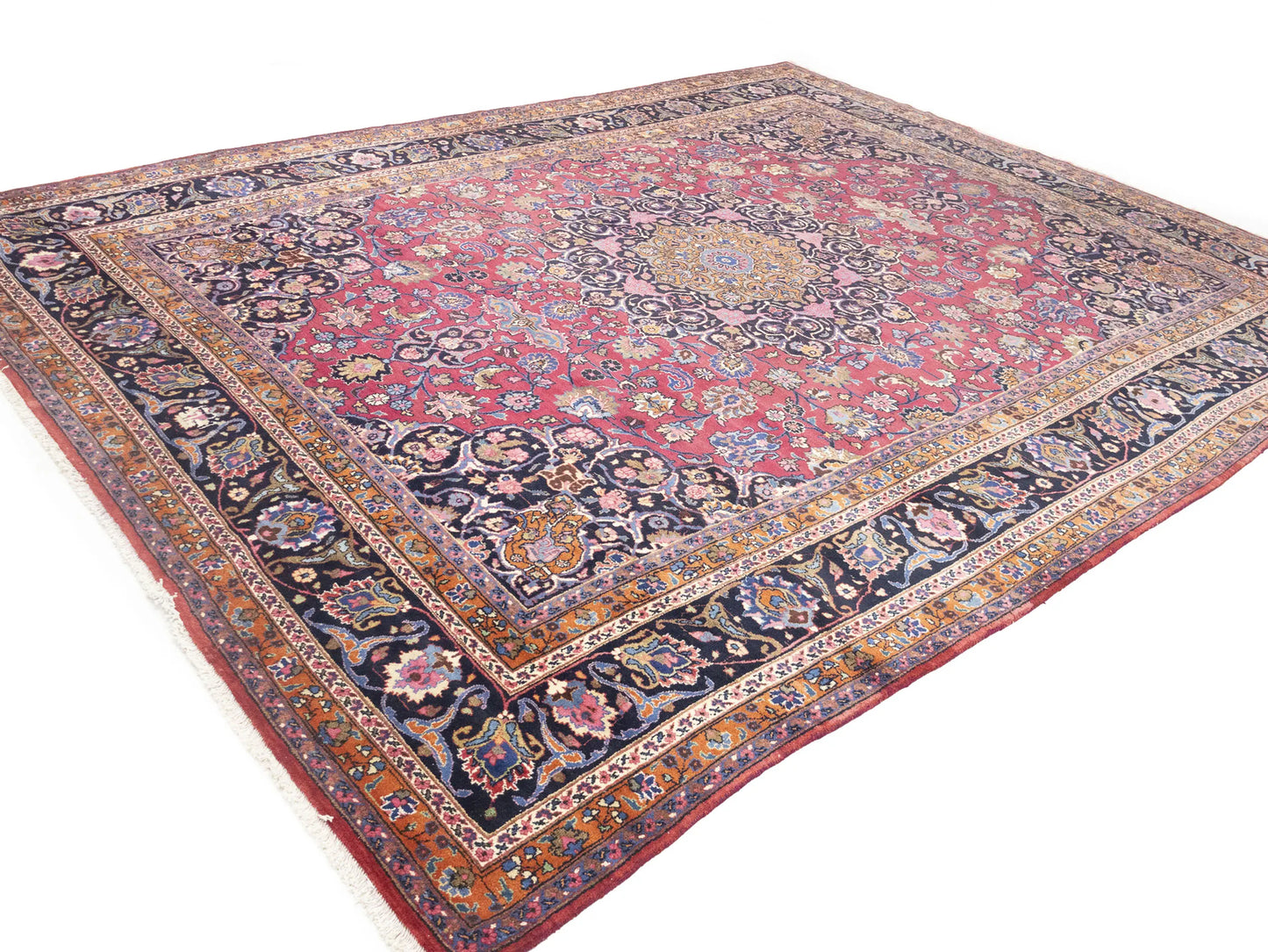 Handmade Traditional Floral Style Signed Rug Wool