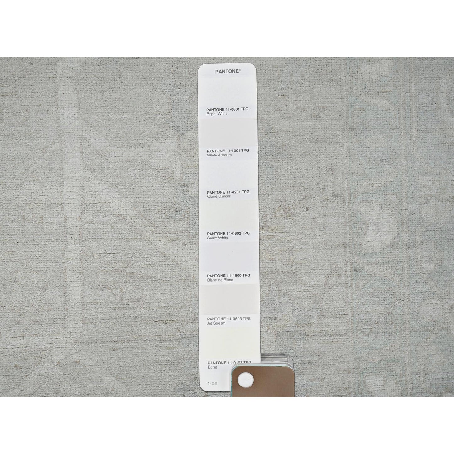 9'X11'10" Oyster White Washed Out Peshawar Hand Knotted 100% Wool Rug