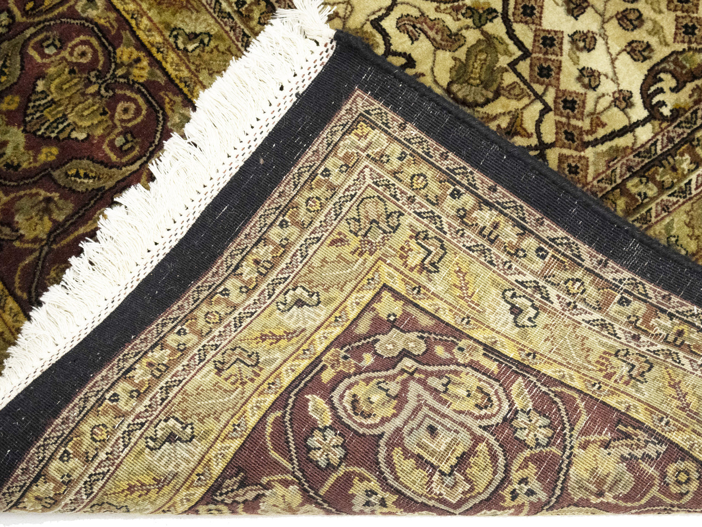 Hand-Knotted Agra Jaipur Oriental Rug Floral