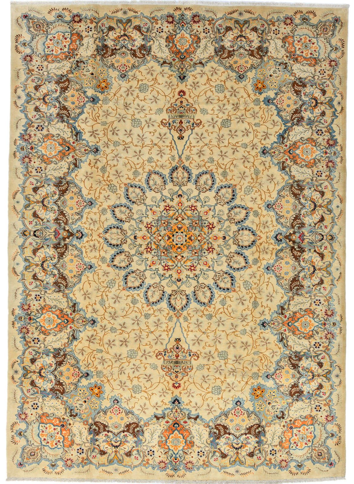 Handmade Semi-Antique Oriental Rug Beige