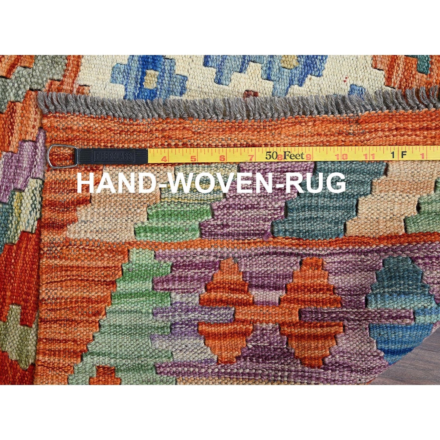 3'6"X5'2" Burnt Orange Afghan Kilim Pure Wool Hand Woven Reversible Rug
