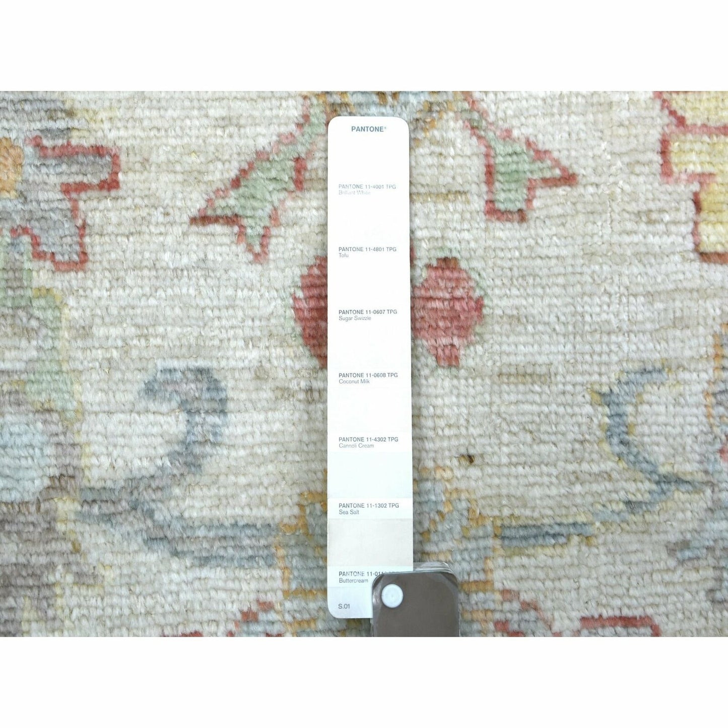 3'X11'8" Ivory Hand Knotted Afghan Angora Oushak Soft Wool Runner Rug
