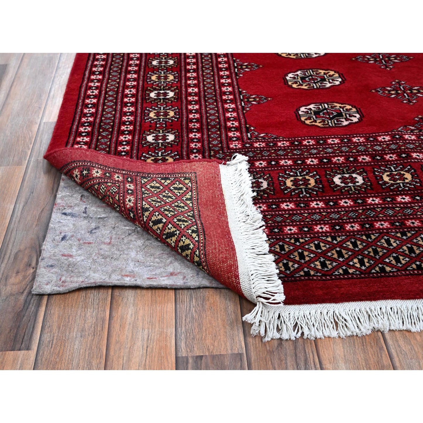 9'X12'6" Scarlet Red Princess Bokara Soft Wool Hand Knotted Rug