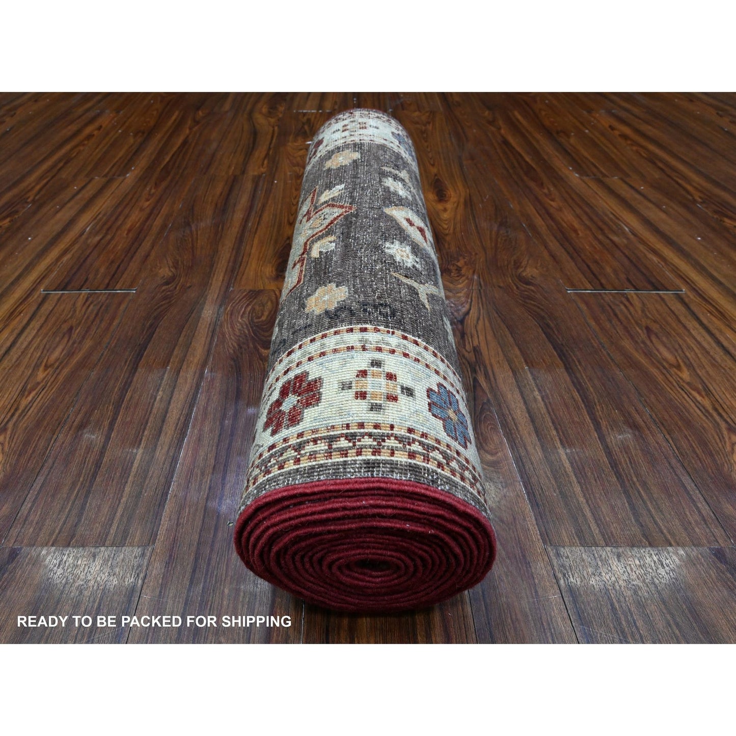 2'8"X17'4" Brown Hand Knotted Super Kazak Wool Xl Runner Oriental Rug