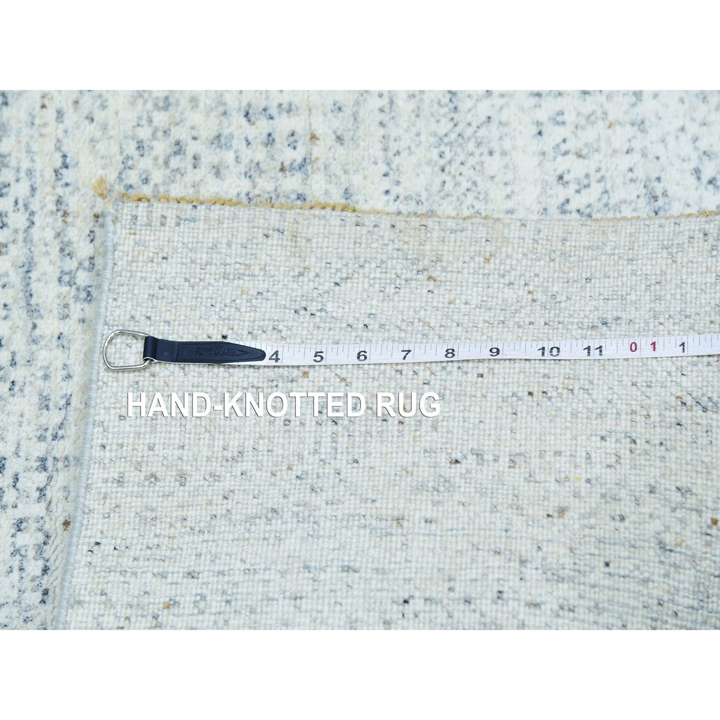 2'6"X8' Repose Gray Hand Knotted Undyed Wool Grass Design Runner Rug