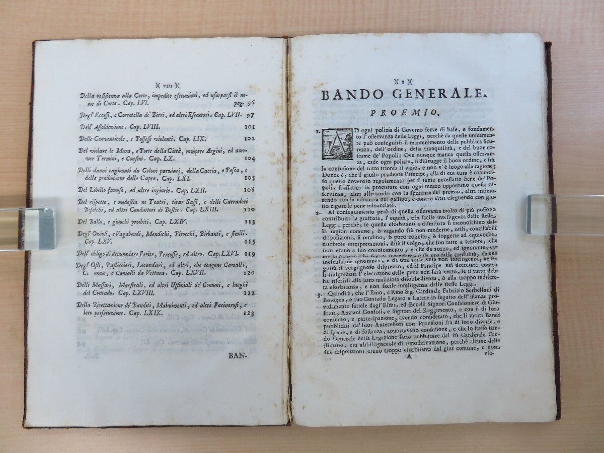 Bando Generale Della Legazione Di Bologna, 1St