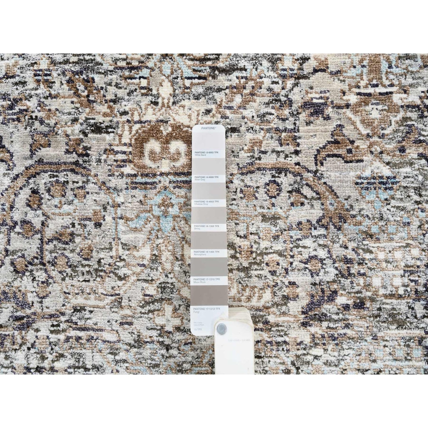 2'7"X22'3" Gray Transitional Farsian Silk/Wool Hand Knotted Xl Runner Rug