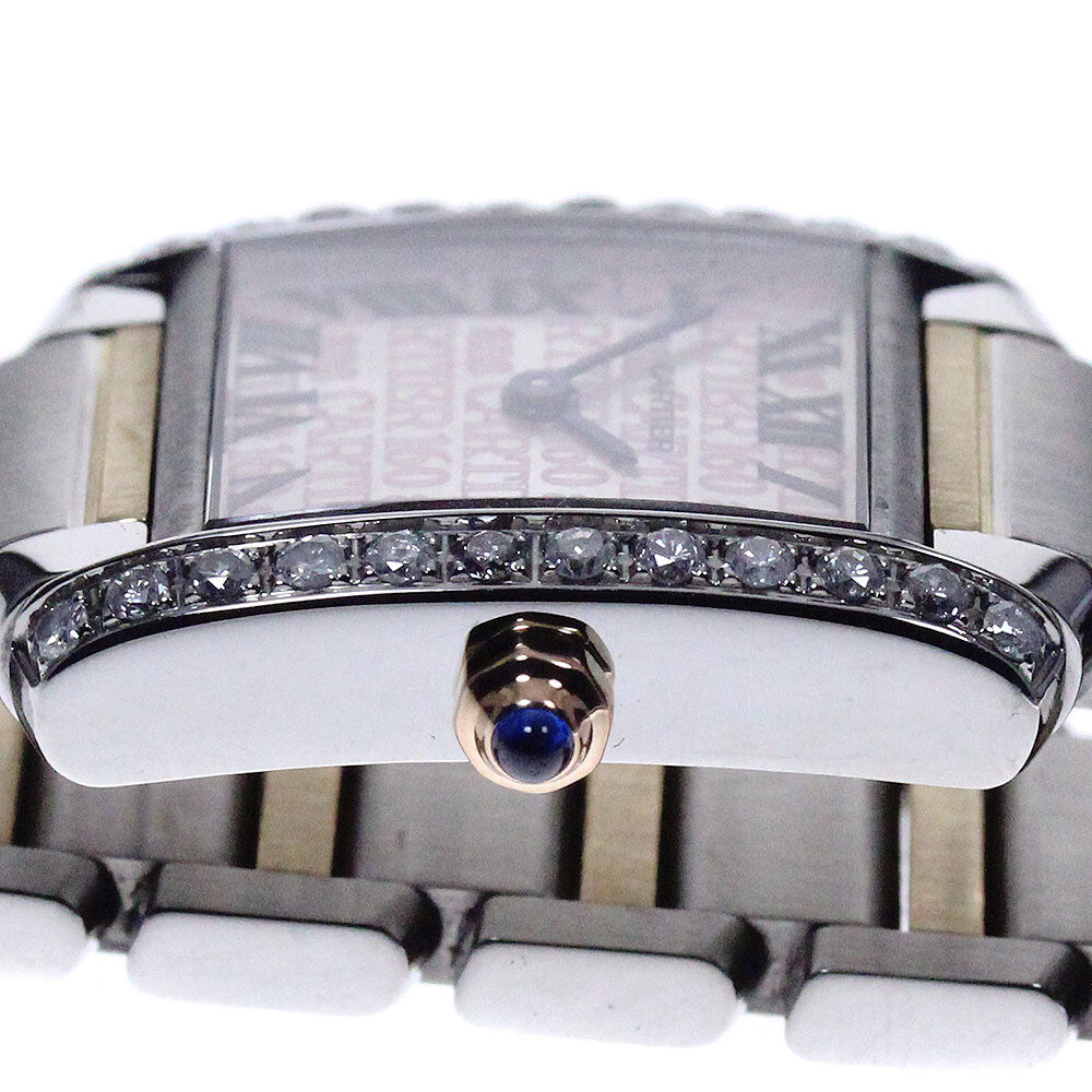 Cartier Tank Franaise Sm Aftermarket Diamond Bezel Watch Women