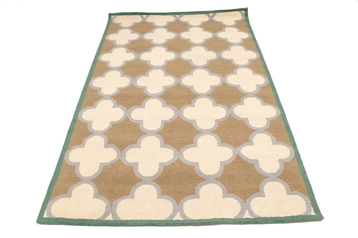 Hand-Tufted Multicolored Trellis Plush Rug Modern