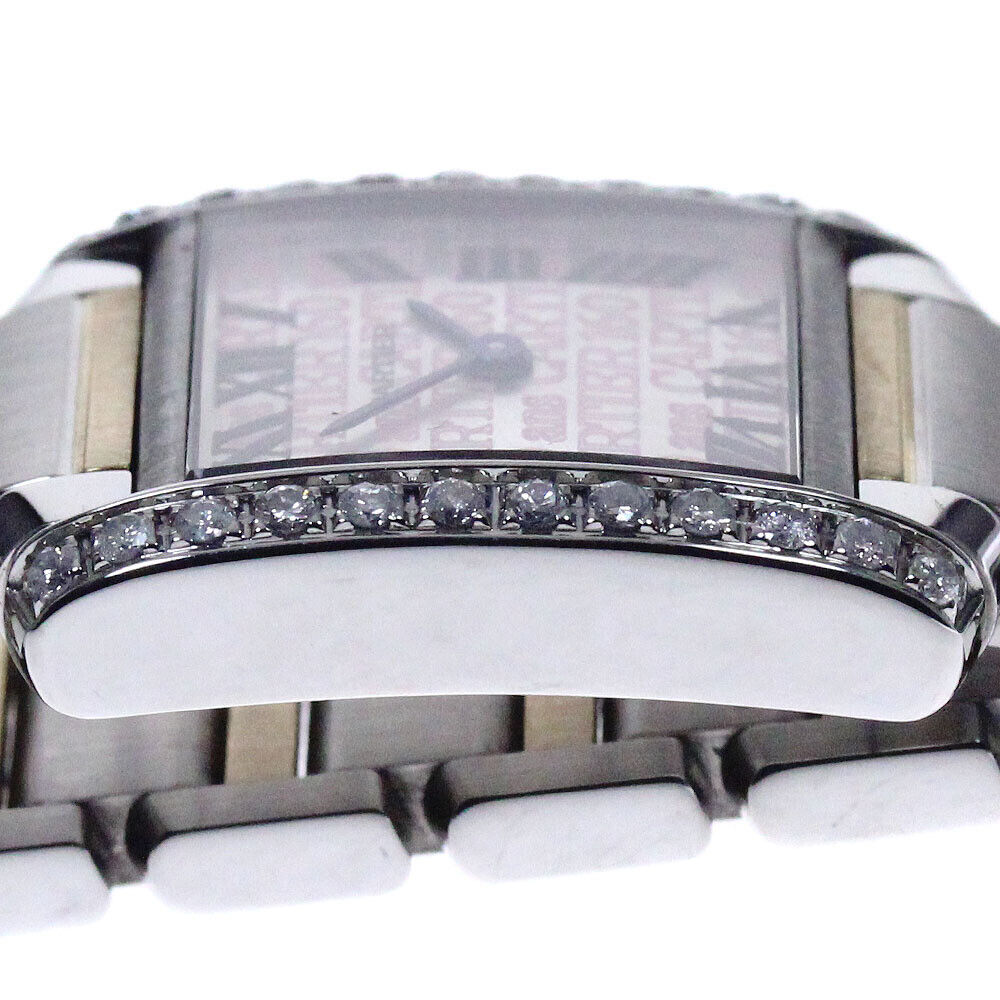 Cartier Tank Franaise Sm Aftermarket Diamond Bezel Watch Women