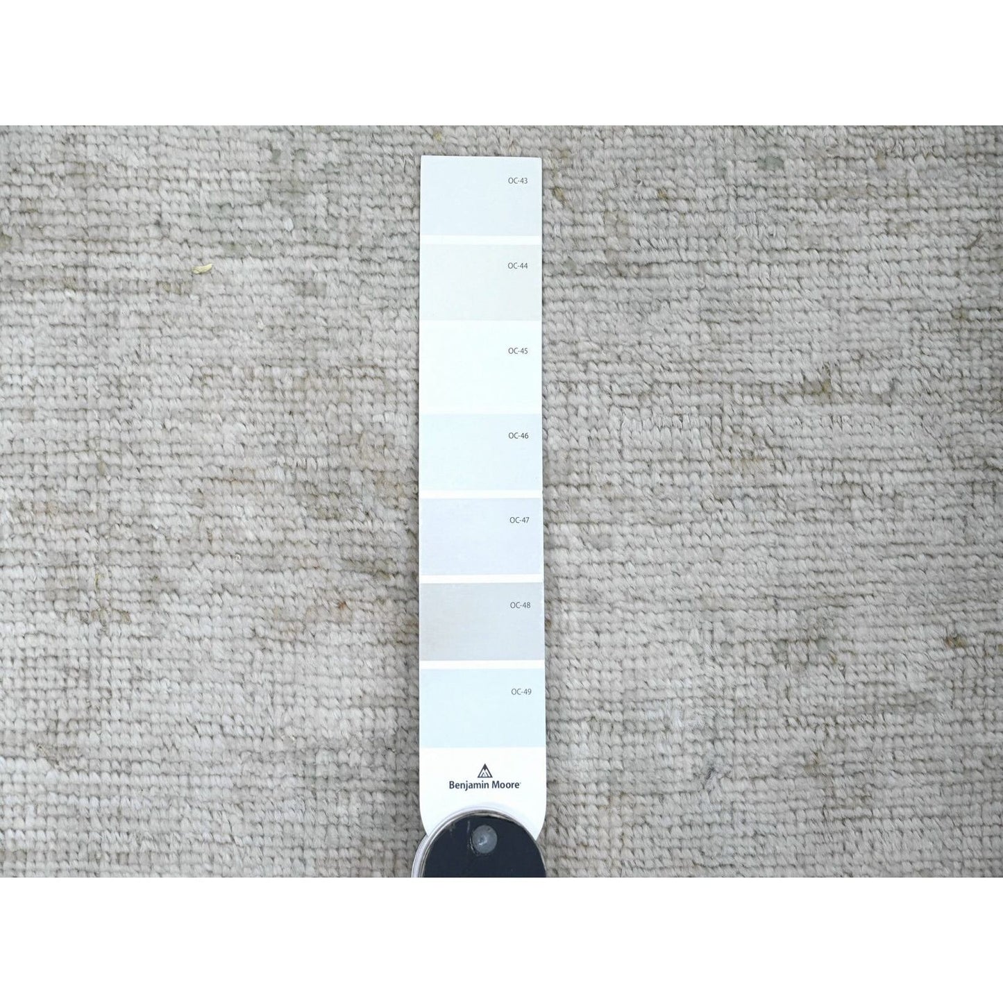 2'10"X11'5" White Angora Oushak Leaf Pattern Hand Knotted Wool Runner Rug