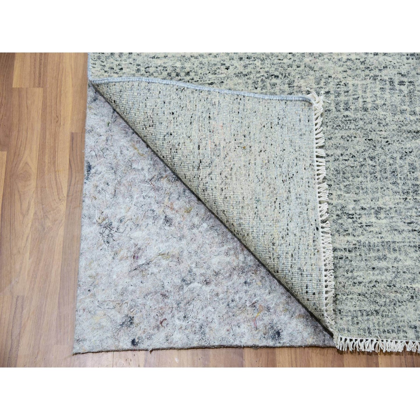 8'X10'2" Owl Gray Modern Grass Design Pure Wool Hand Knotted Rug