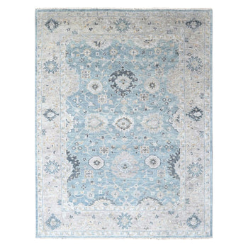 9'X12' Gray Oushak Design Supple Collection Hand Knotted Soft Wool Rug