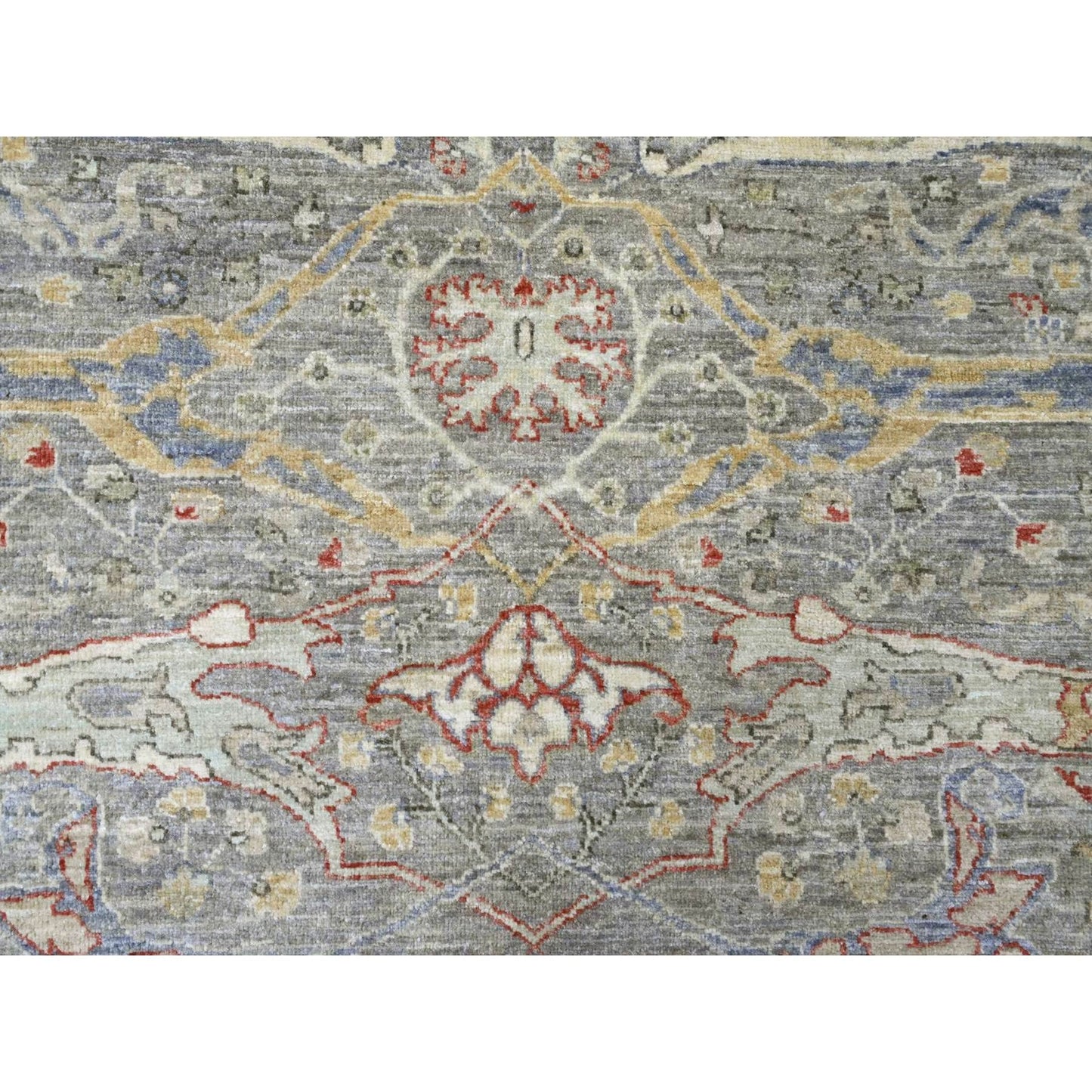 8'X9'7" Jet Gray Bijar Garus Design High Mountain Wool Hand Knotted Rug