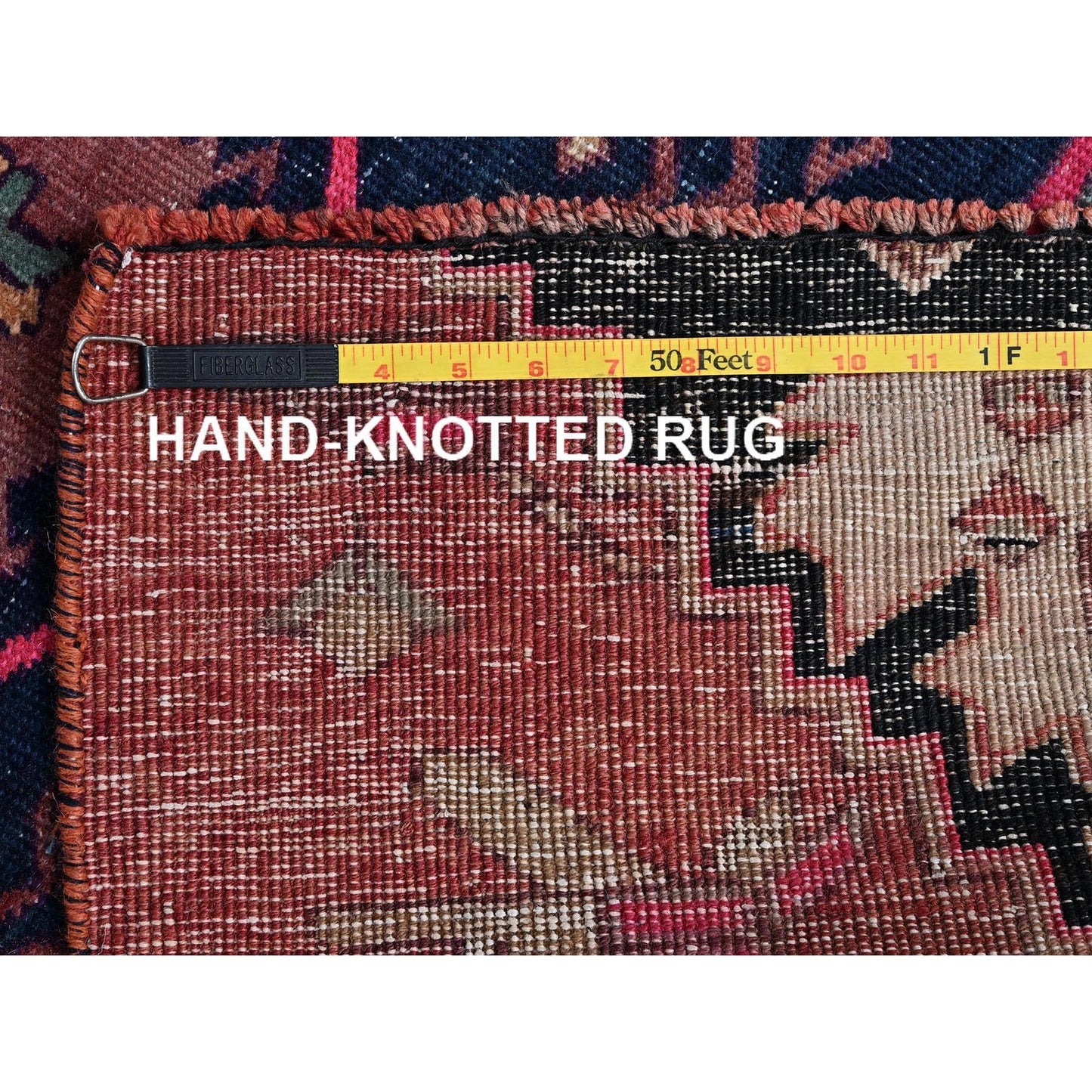2'7"X6' Red Overdyed Vintage Zoroastrian Hand Knotted Pure Wool Runner Rug