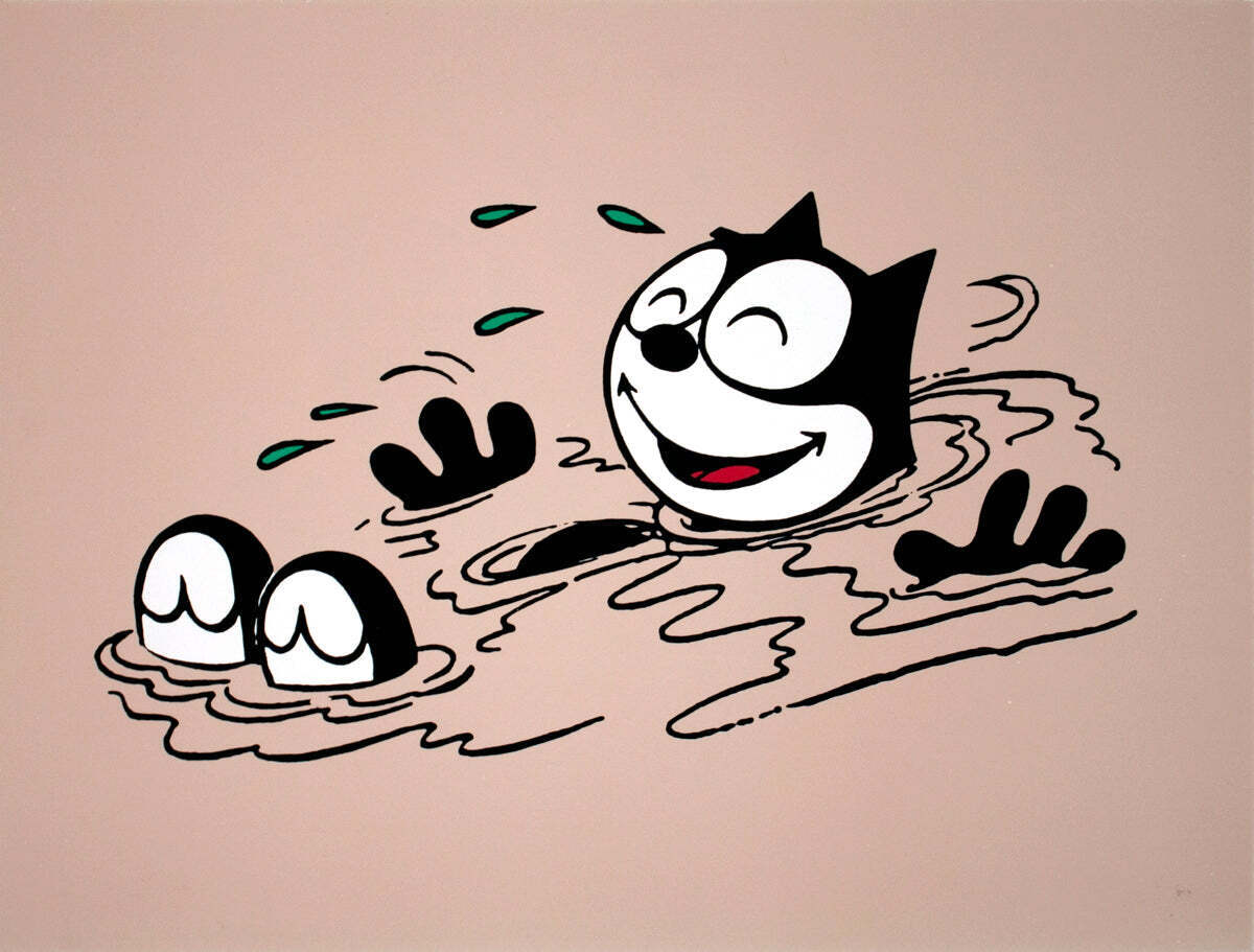 Pat Sullivan Felix The Cat Swimming " Poster Contemporary Neutral Ca