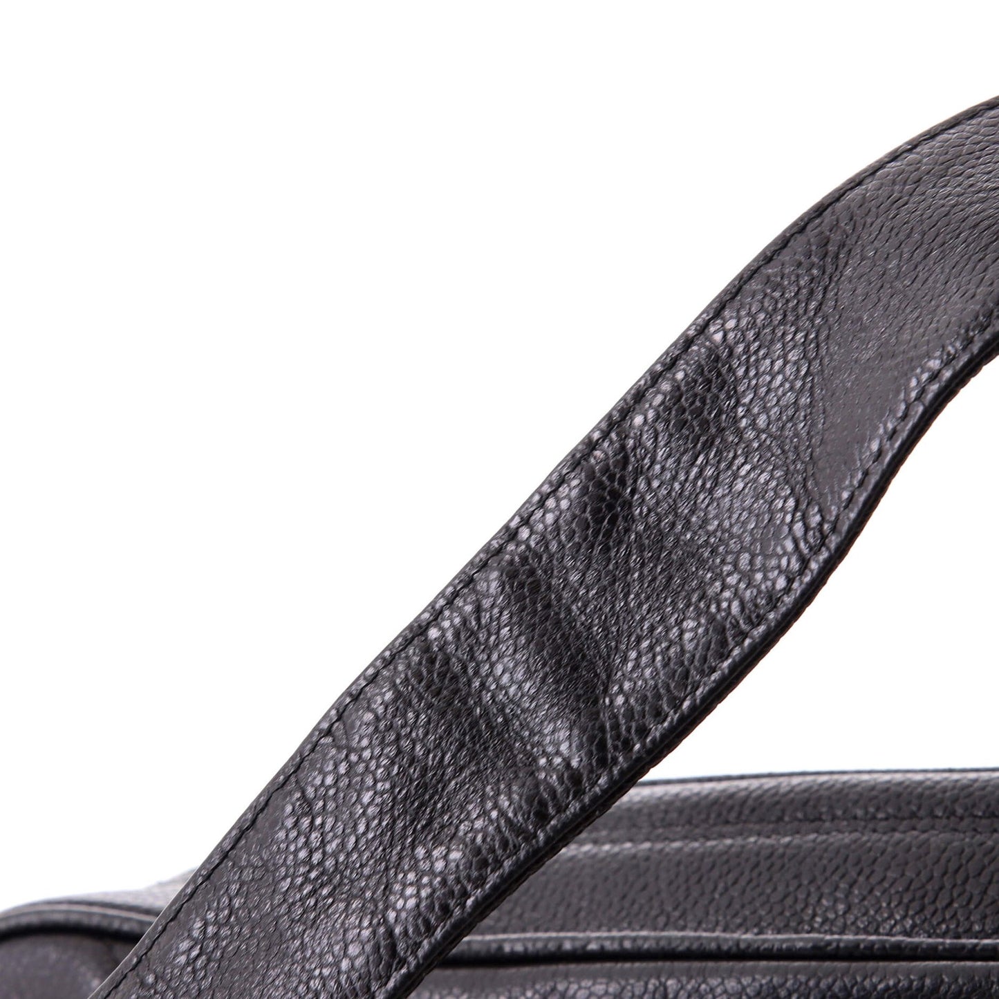 Chanel Vintage Cc Camera Shoulder Bag Diagonal Quilted Caviar Medium