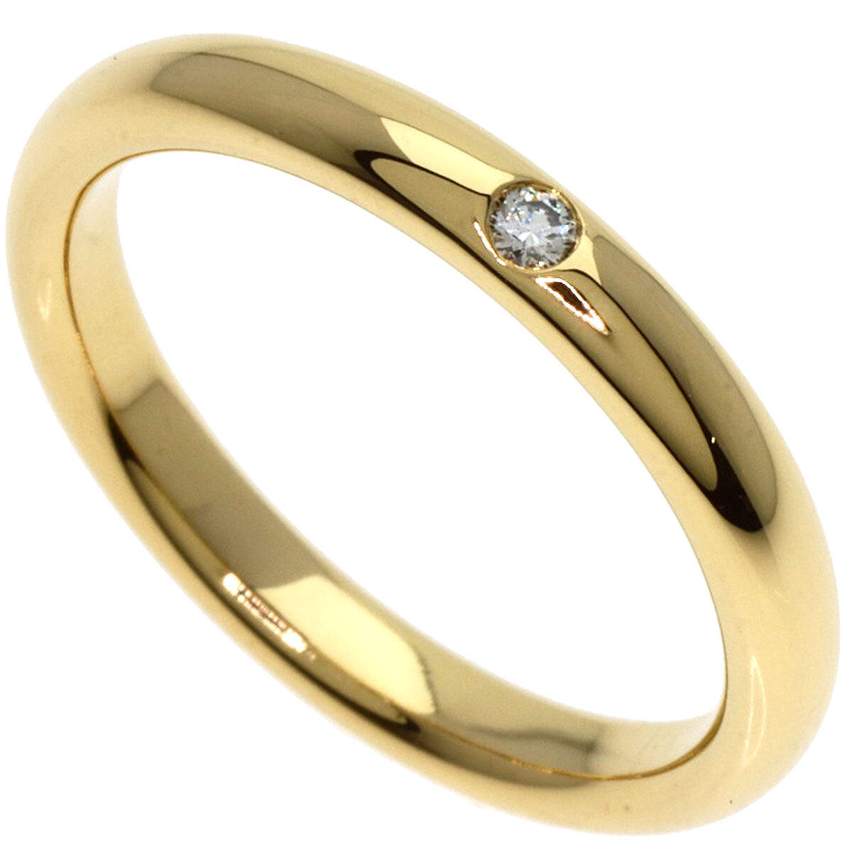 Tiffany&Co. Ring Stacking Band 1P Diamond K18