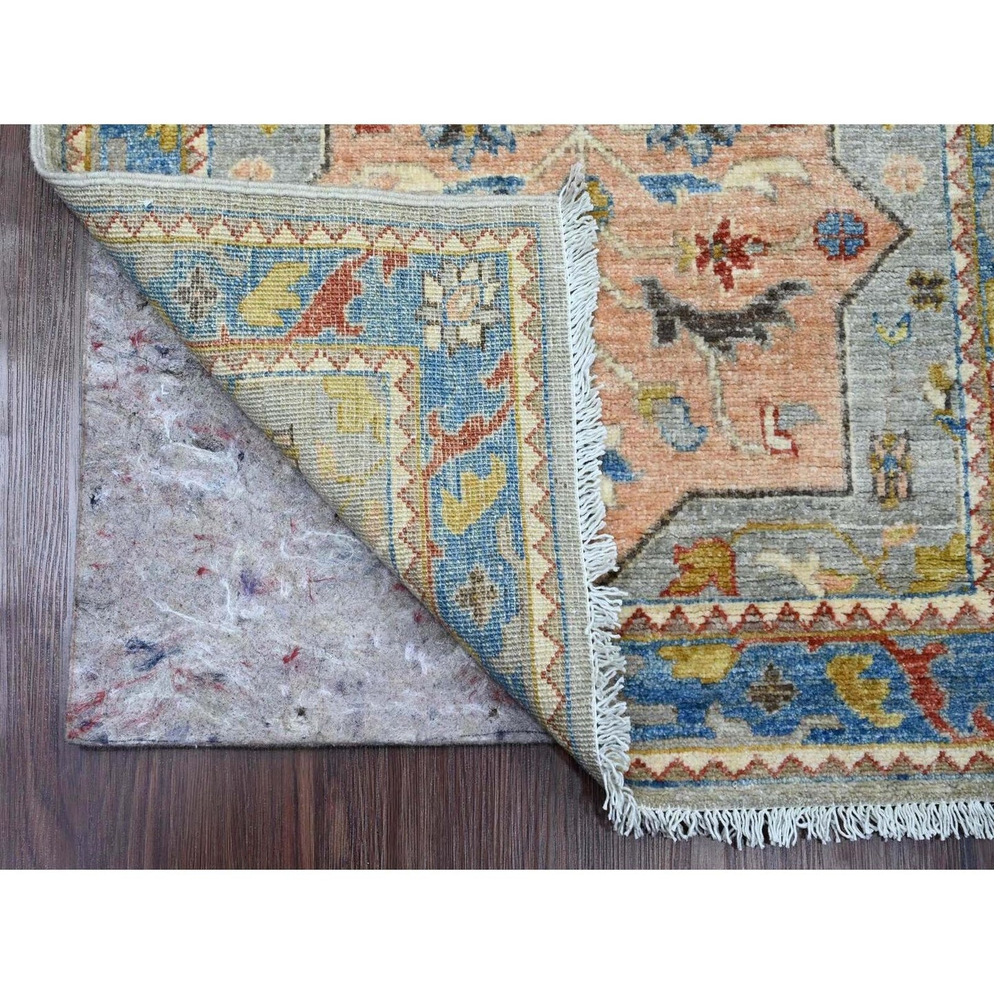 2'7'X10'2" Gray Caucasian Akstafa Design All Wool Hand Knotted Runner Rug