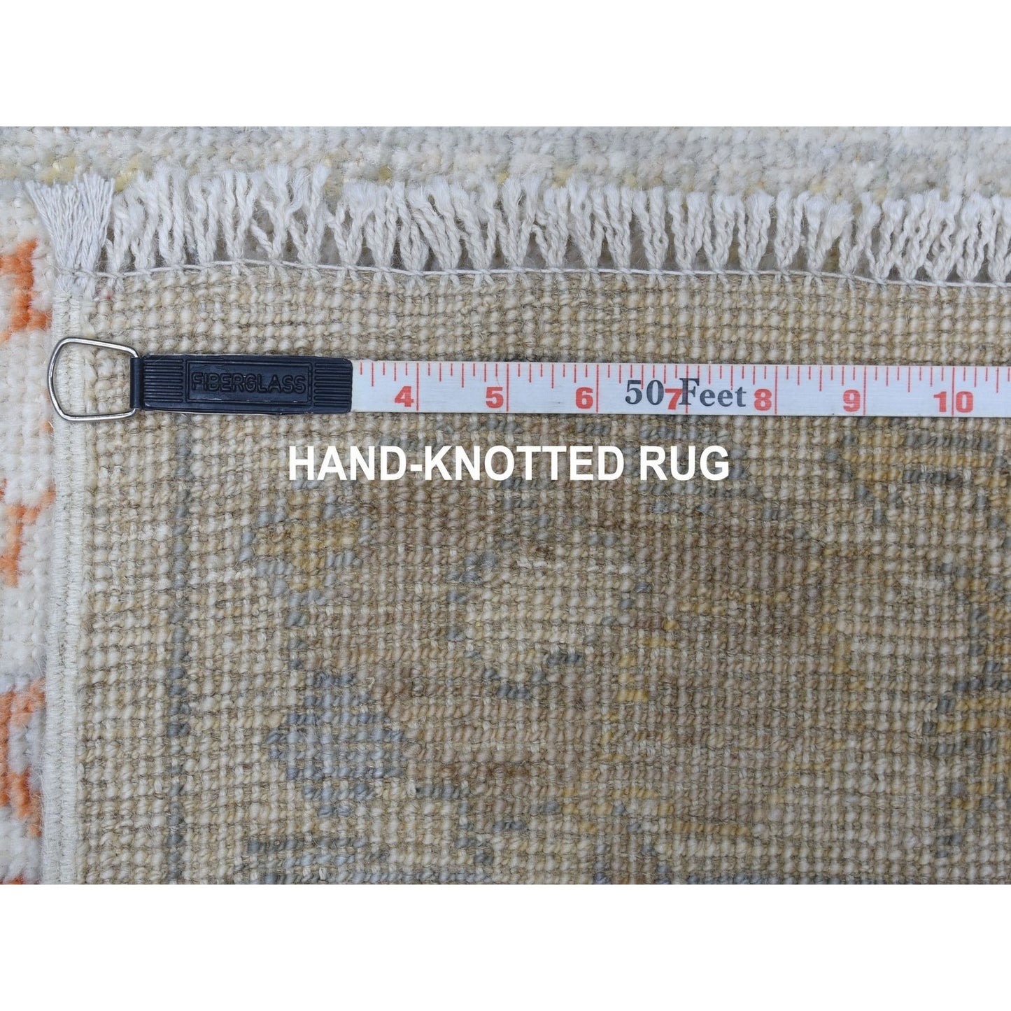 2'8"X15'8" Hand Knotted Ivory Angora Oushak Pure Wool Xl Runner Rug