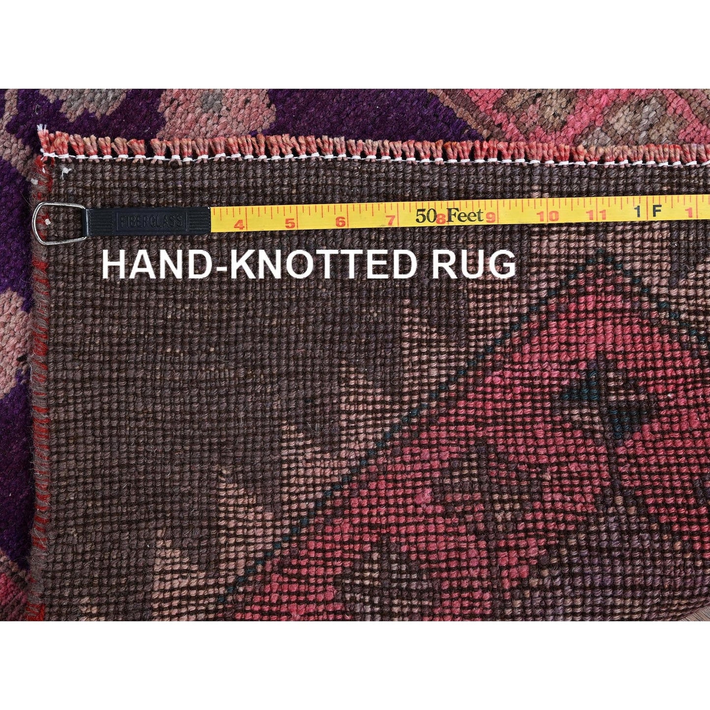 2'X11' Pink Vintage Northwest Zoroastrian Hand Knotted Pure Wool Runner Rug