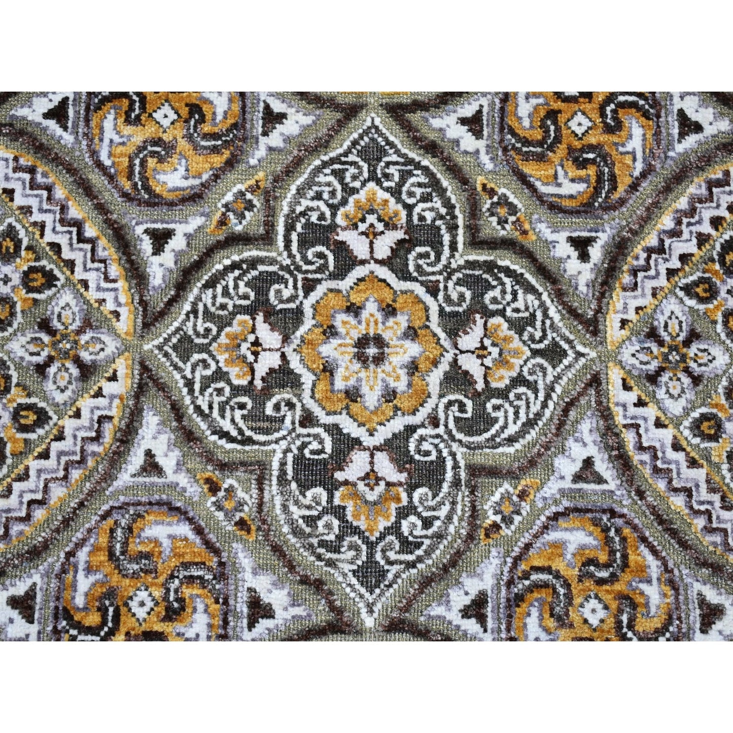 2'6"X22'2" Wool And Silk Mughal Inspired Medallions Design Xl Runner Rug