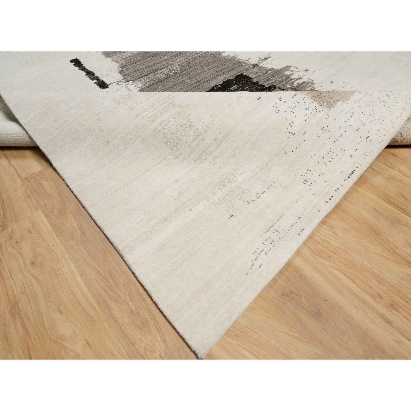 9'X12' White Modern Lori Buft Gabbeh 100% Wool Hand Knotted Oriental Rug