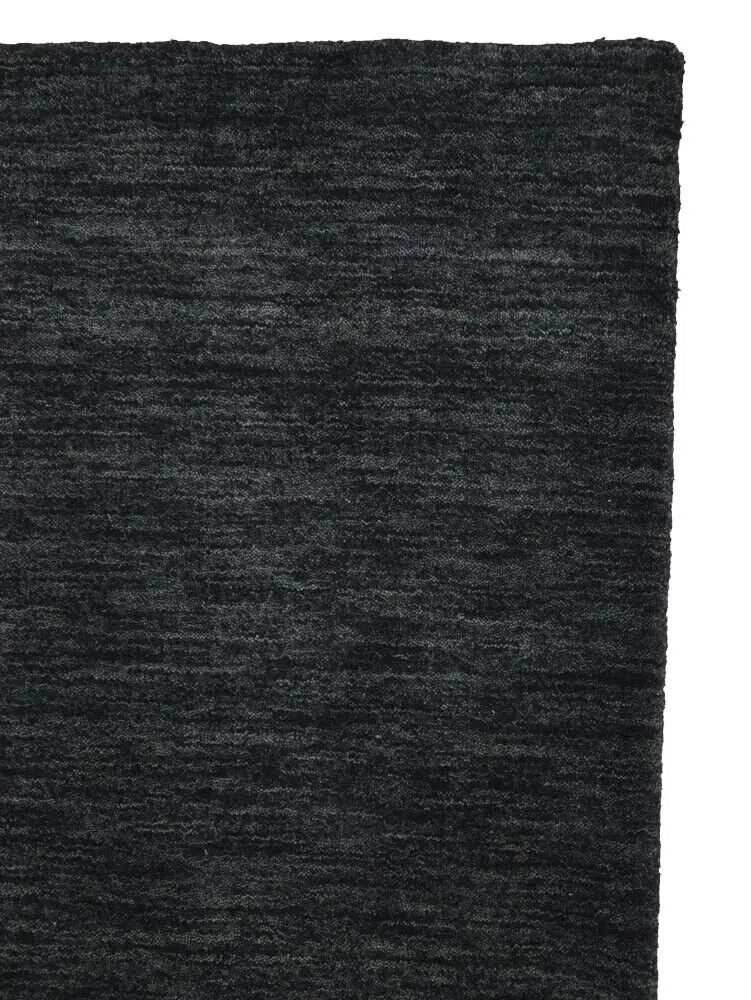 Charcoal Solid Hand-Loomed 4X6 Gabbeh Wool Rug