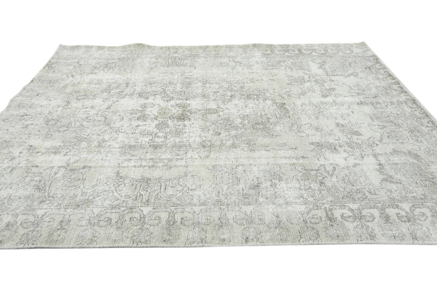 Hand-Knotted Antique Oriental Rug Floral Design
