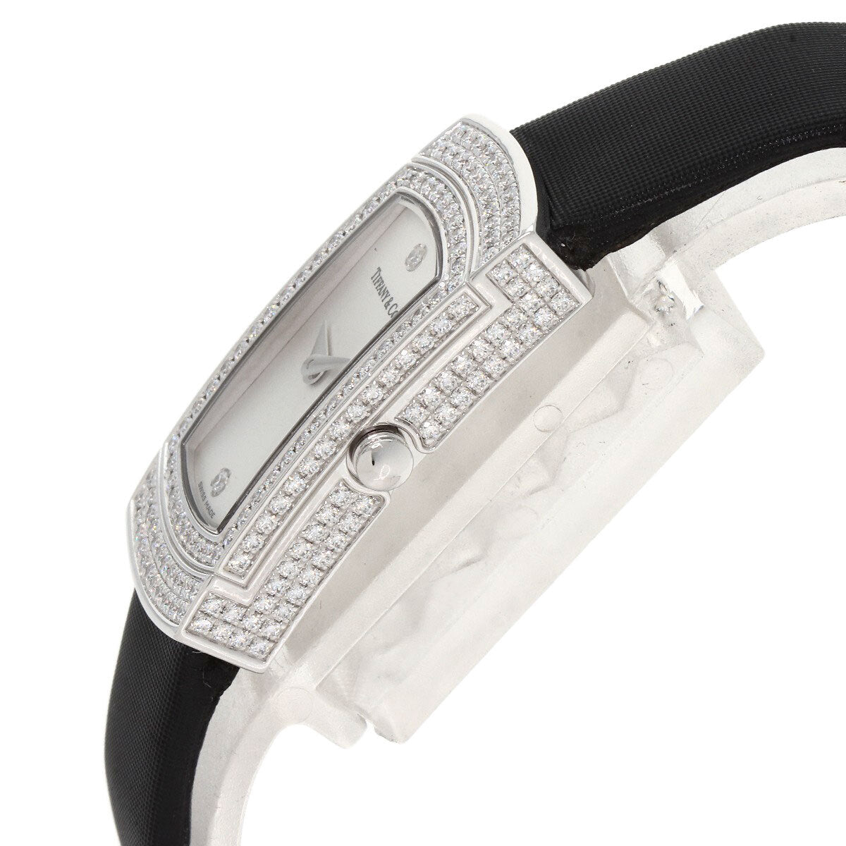 Tiffany&Co. Cocktail Watch Full Diamond Watches K18 White Gold/Leather Ladies