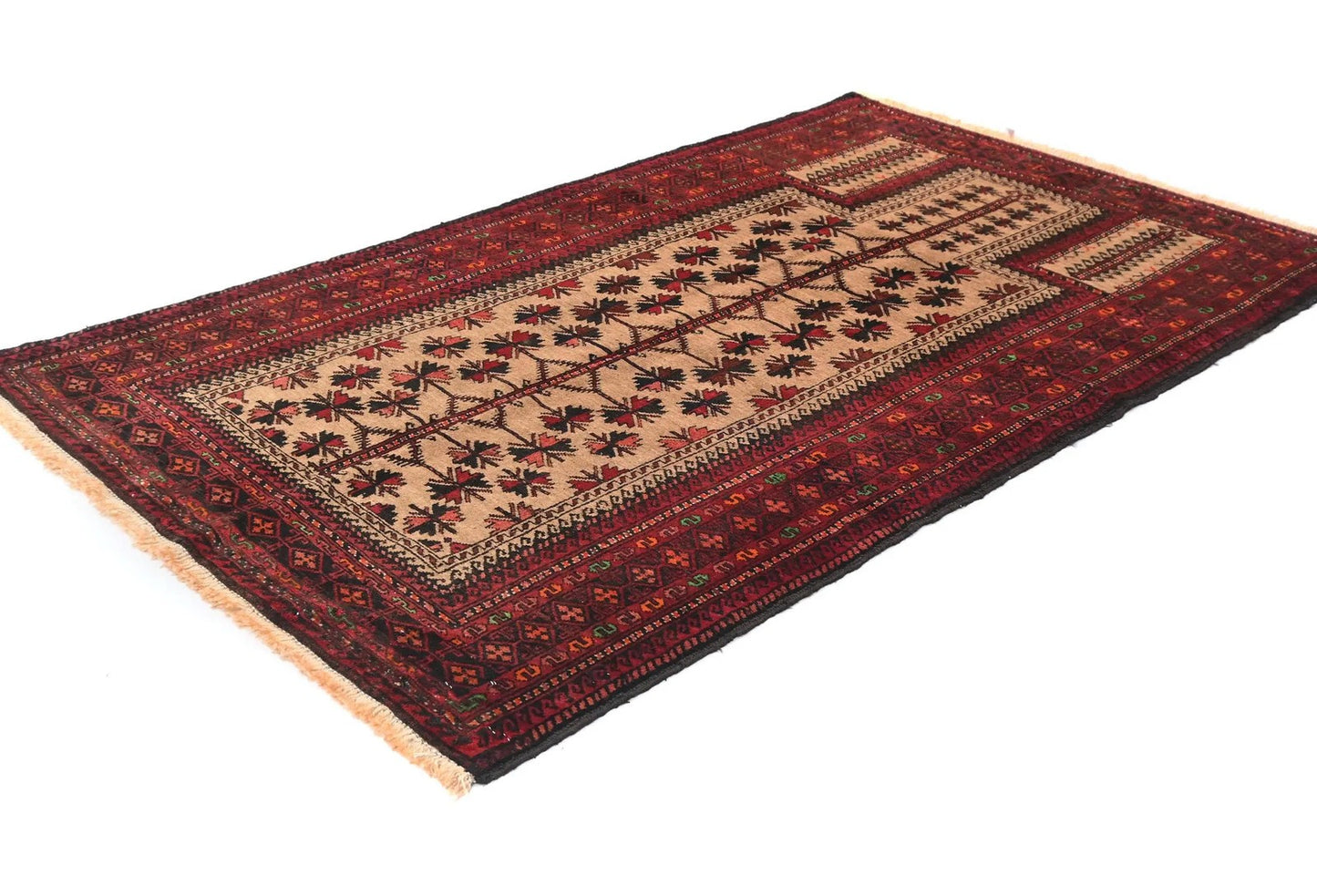 Cream Tribal Geometric Design Handmade Oriental