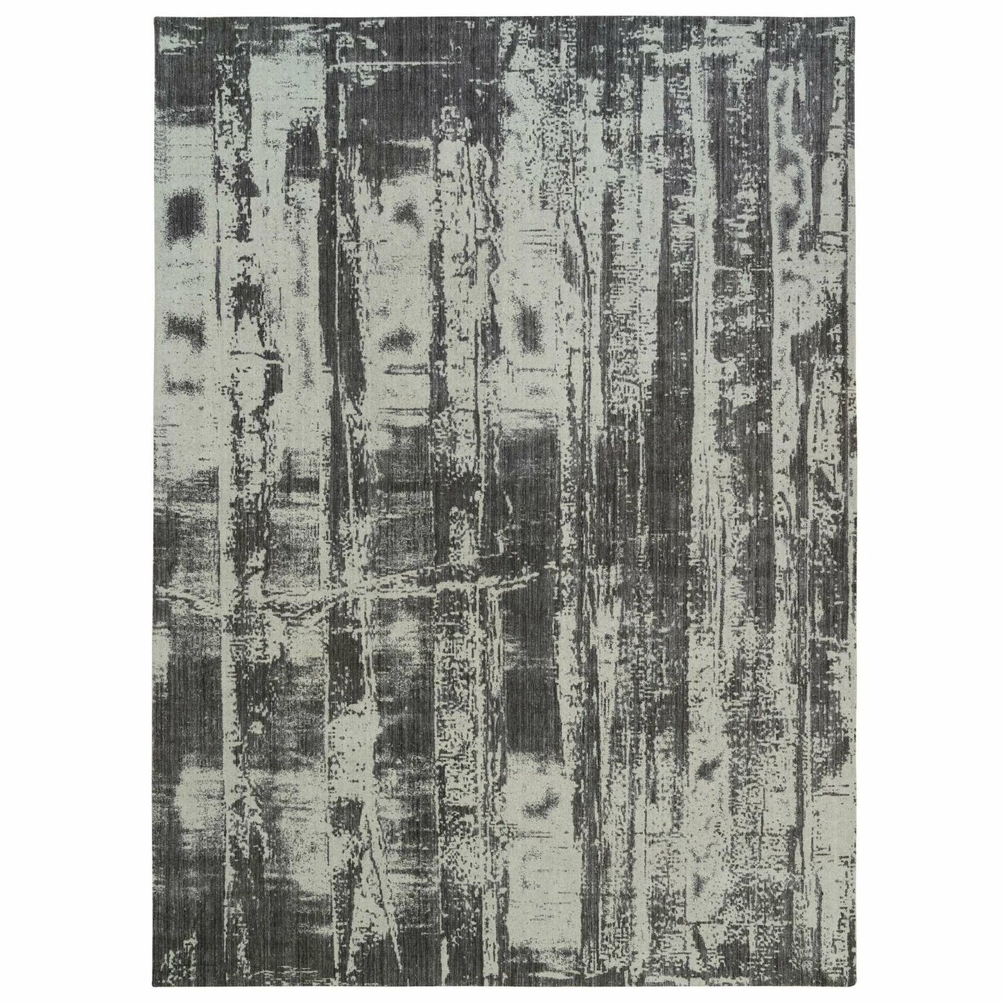 12'X18'1" Black Modern Design Wool And Silk Hand Loomed Oversized Rug