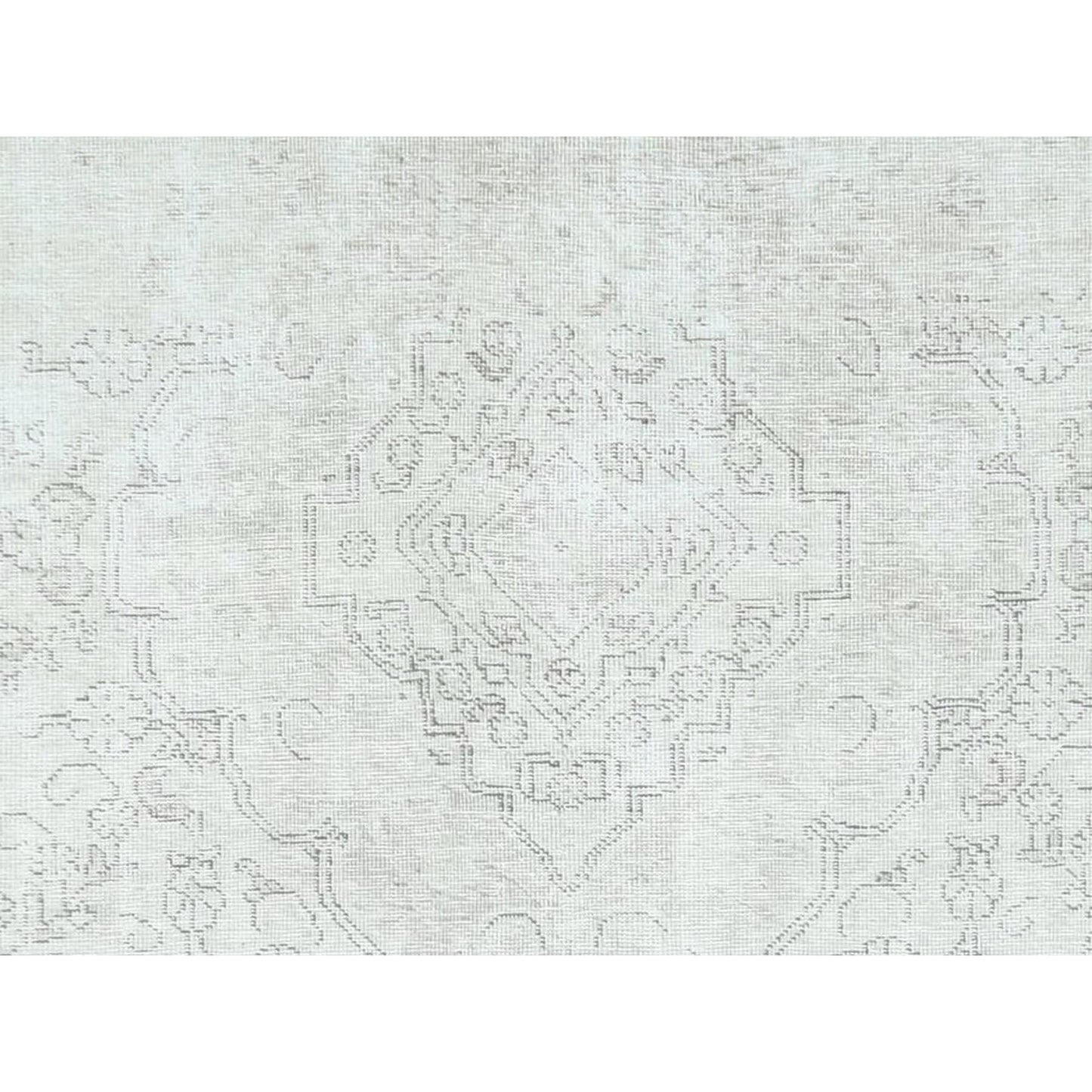 9'3"X13' Ivory Vintage Farsian Tebraz Worn Wool Hand Knotted Rug