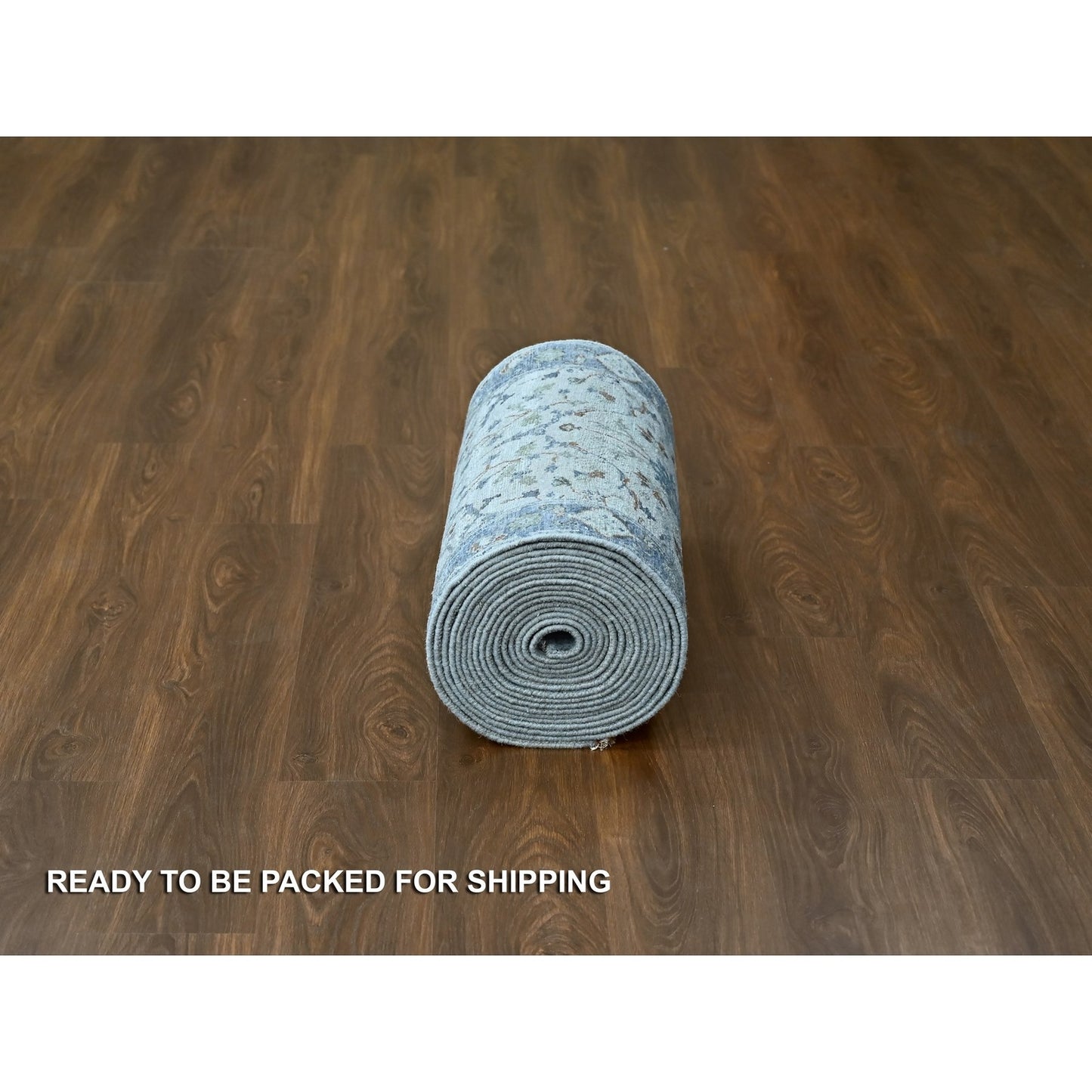 2'5"X30'4" Gray 100% Wool Hand Knotted Oushak Floral Design Xl Runner Rug