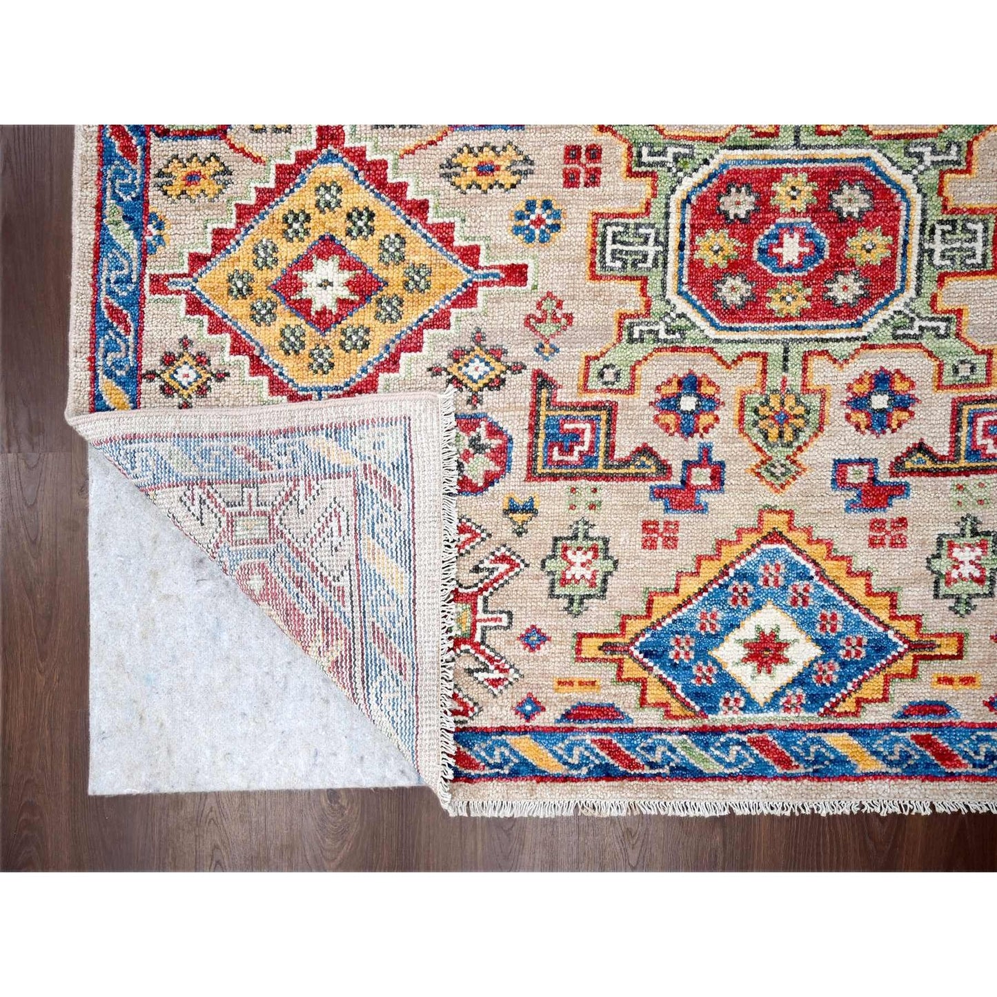 12'X17'9" Camel Geometric Design Wool Hand Knotted Oversize Oriental Rug